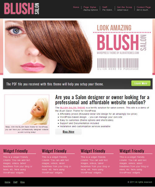 The Blush Salon WordPress Theme