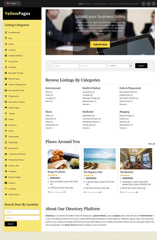 YellowPages WordPress Theme